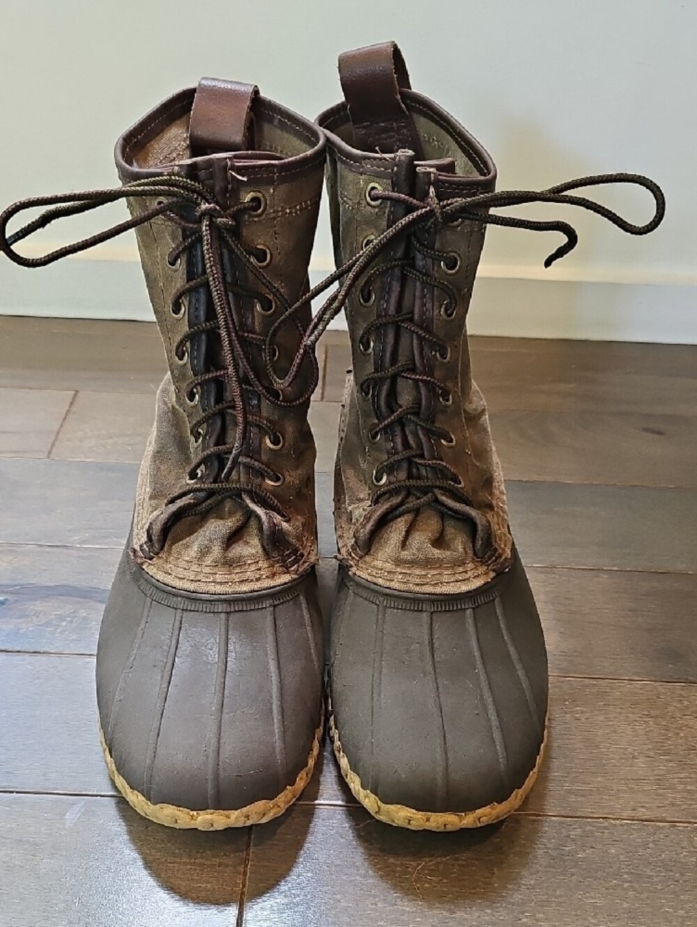 L.L. Bean Maine Hunting Duck Boots, Waxed Canvas, Brown, Womens Size 11